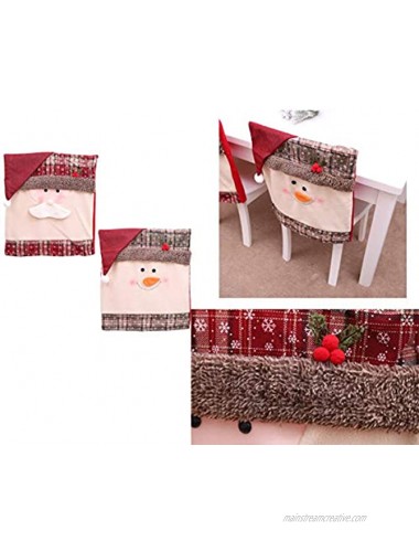 Christmas Chair Covers Dining Chair Covers Christmas Chair Back Cover Snowman Santa Claus Hat Slipcovers Decoration 2Pcs