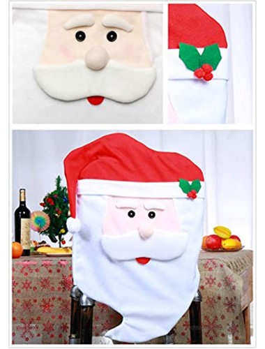 Christmas Kitchen Chair Slip Covers Featuring Mr & Mrs Father Christmas for Holiday Party Festival Kitchen Dining Room Chairs 1 Pair 1 Pair