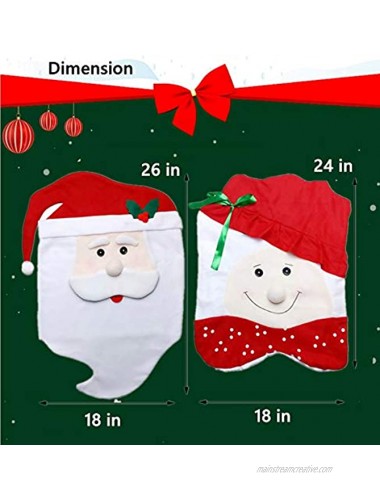 Christmas Kitchen Chair Slip Covers Featuring Mr & Mrs Father Christmas for Holiday Party Festival Kitchen Dining Room Chairs 1 Pair 1 Pair