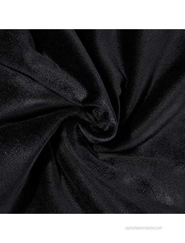 Colorxy Velvet Stretch Chair Covers for Dining Room Soft Removable Long Solid Dining Chair Slipcovers Set of 4 Black