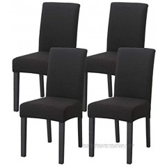 Cotton Cat Dining Room Chair Slipcovers Stretch Washable Dinning Chair Covers Removable Chair Protectors Machine Washable for Hotel Ceremony Wedding Party Set of 4 Black