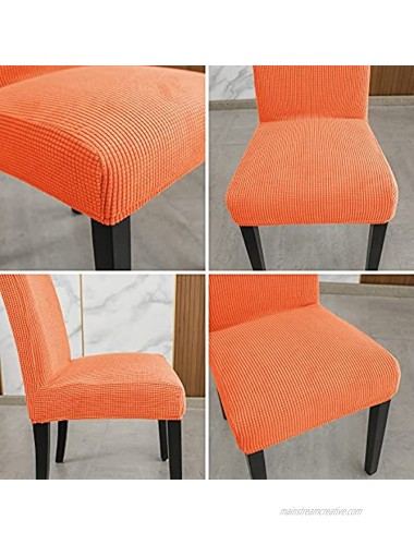 CWK Chair Covers Set of 4 Stretch Chair Slipcover Removable Washable Kitchen Chair Protector Seat Cover for Home Dining Room Hotel Ceremony Birthday Banquet Wedding Party Orange