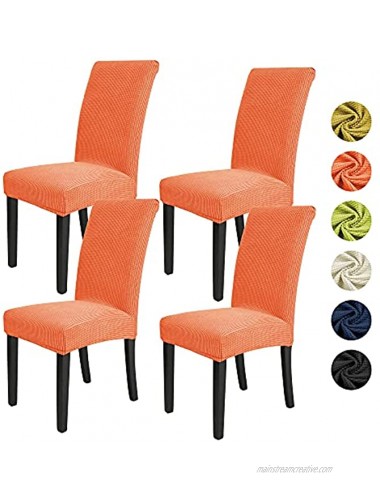 CWK Chair Covers Set of 4 Stretch Chair Slipcover Removable Washable Kitchen Chair Protector Seat Cover for Home Dining Room Hotel Ceremony Birthday Banquet Wedding Party Orange