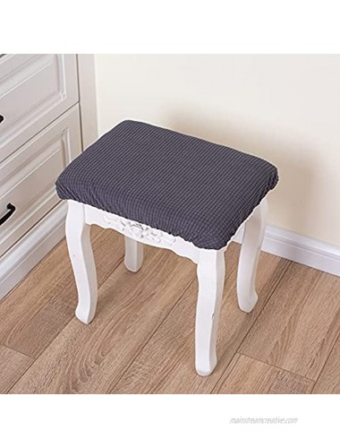 Debruyne 4 Pieces Elastic Rectangle Bar Stool Covers Jacquard Chair Seat Slipcovers Counter Stool Cover Saddle Seat Covers Washable for Wooden Metal Bench Dark Gray