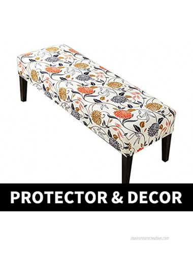 Eco-Ancheng Dining Bench Cover Removable Bench Slipcover Stretch Bench Seat Furniture Protector Dining Chair Slipcovers for Living Room and Kitchen 21