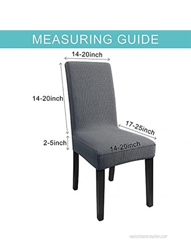Fab totes DiningChair Slipcovers Set of 4 Washable Dining Chair Covers Stretch Slipcover for Parson Chairs Decorative Chair Cover for Kitchen Dark Grey
