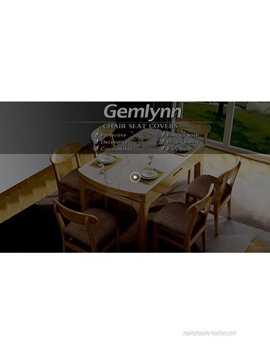 Gemlynn Stretch Jacquard Seat Covers for Dining Room Chairs Classic Kitchen Chair Covers Hotel Party Chocolate 4