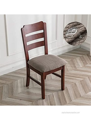 Genina Waterproof Seat Covers for Dining Room Chairs Covers Dining Chair seat Covers Kitchen Chair Covers slipcovers Taupe 4 Pcs
