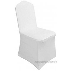 Half Flower Bridal White Chair Covers for Party White Spandex Chair Covers Set of 12 Pcs Wedding Chair Decorations Stretchable Banquet Chair Slipcover