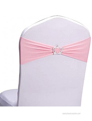 Houkr Stretch Chair Sashes Bows Chair Elastic Ties Bands Spandex with Buckle Chair Cover for Party Wedding Hotel Festivals Parties Banquet House Decoration 20 PCS.