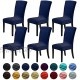 Howhic Velvet Chair Covers for Dining Room Set of 6 Stretchy Dining Chair Covers Washable Kitchen Chair Slipcovers Classy Decor for Home and Banquet Federal Blue 6 Pack