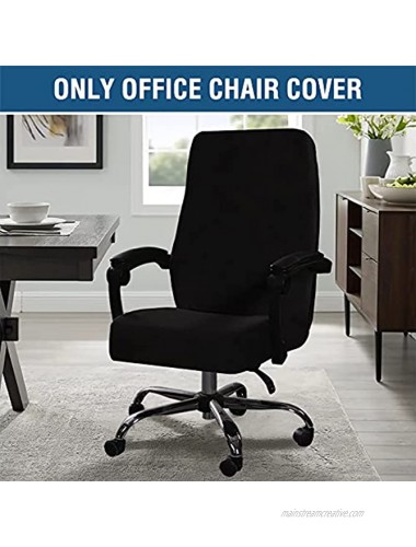 H.VERSAILTEX Velvet Home Office Chair Covers Stretchable Computer Desk Chair Covers Mid High Back Universal Executive Boss Chair Covers Gaming Chair Covers Removable Machine Washable Black