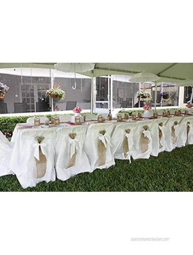 Joyfull Linen-Look Disposable Folding Chair Cover with Bow 4 Pack