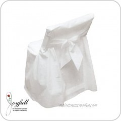 Joyfull Linen-Look Disposable Folding Chair Cover with Bow 4 Pack