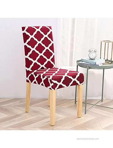 Koishu 6 Pack Stretch Dining Chair Slipcovers Soft Removable Washable Dining Chair Covers Protector for Dinning Room Hotel Wedding Party Red
