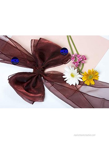 mds Pack of 100 Organza Chair Sashes Bow Sash for Wedding and Events Supplies Party Decoration Chair Cover sash -Burgundy