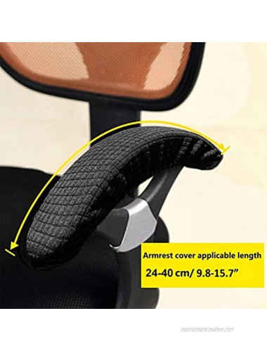 NC HOME Water Repellent Office Chair Armrest Slipcover Removable Washable Computer Chair Armrest Protect Cover 2 Set Armrest Cover Black