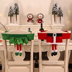 Orgrimmar 2PCS Christmas Chair Back Cover Santa Claus Elf Chairs Covers Xmas Dining Table Decoration for Home New Year Party Supplies
