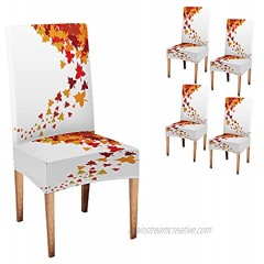 Pamime Chair Covers for Dining Room Set of 4 Farmhouse Dining Chair Slipcover Autumn Leaves Outdoor Dining Chair Slipcovers