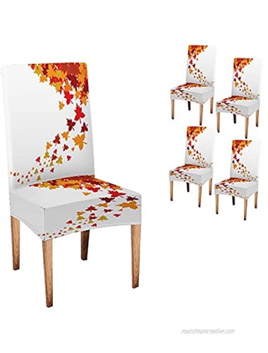 Pamime Chair Covers for Dining Room Set of 4 Farmhouse Dining Chair Slipcover Autumn Leaves Outdoor Dining Chair Slipcovers