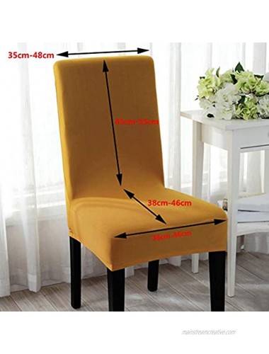 Pinji 4PCS Spandex Stretch Chair Cover Dining Room Home Decor Removable Washable Slipcover Protector Dark Yellow