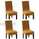 Pinji 4PCS Spandex Stretch Chair Cover Dining Room Home Decor Removable Washable Slipcover Protector Dark Yellow
