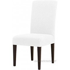 subrtex Dining Room Chair Slipcovers Parsons Chair Covers Sets Stretch Dining Chair Covers Removable Kitchen Chair Covers Chair Protector Covers for Dining Room,Restaurant,Hotel4,White