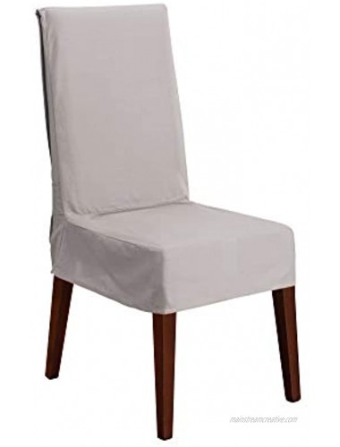 SureFit Home Decor Cotton Duck Solid 42 Inches Tall-Machine Washable-100 Chair Gray Color