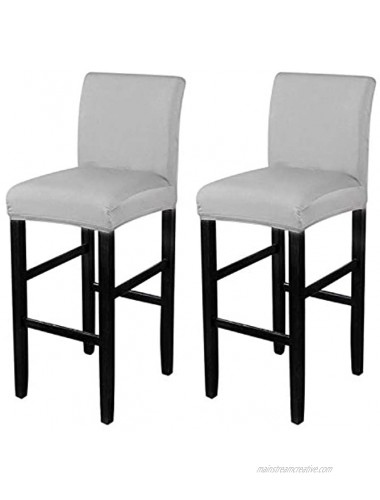 VoiceFly 2 Pack Stretch Chair Cover Slipcovers Counter Height Bar Stool Covers Cafe Furniture High Seat Dining Room Kitchen Barstool Chair Protectors Only Chair CoverGrey