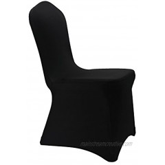 WELMATCH Black Stretch Spandex Chair Covers 12 pcs Wedding Party Dining Scuba Elastic Chair Covers Black 12