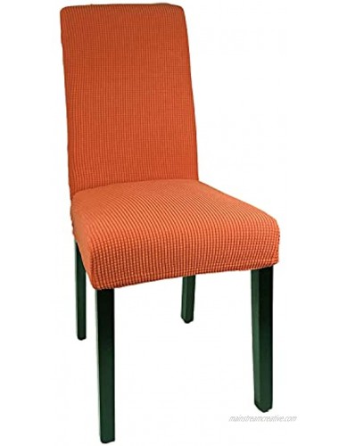 WELMATCH Orange Jacquard Spandex Dining Chair Covers 4 PCS Stretch Removable Washable Dining Chair Slipcovers Orange 4