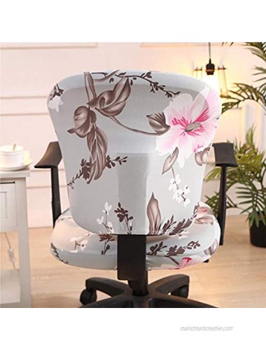 wonderfulwu Stretch Chair Covers Spandex Office Computer Chair Cover Removable Washable Rotate Swivel Chair Protective Covers Hibiscus