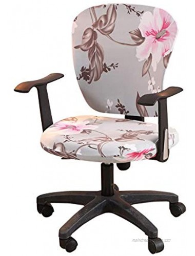 wonderfulwu Stretch Chair Covers Spandex Office Computer Chair Cover Removable Washable Rotate Swivel Chair Protective Covers Hibiscus