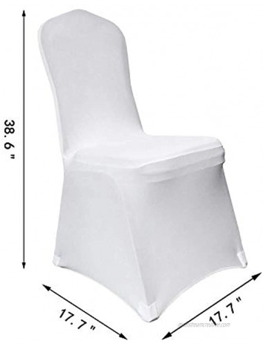 Yahpetes Chair Cover White Polyester Spandex Banquet Chair Covers Slipcover Flat Front Stretch Spandex Chair Covers for Wedding Banquet Dining Party Decorations 1 Pcs White