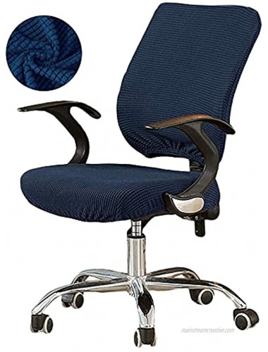Yikko 1 Set Soft Stretch Spandex Chair Seat Slipcover and Backrest Cover Washable Chair Slipcovers fit for Office Computer Chairs Dining Room Chairs Bar Wedding Party Decor Dark Blue