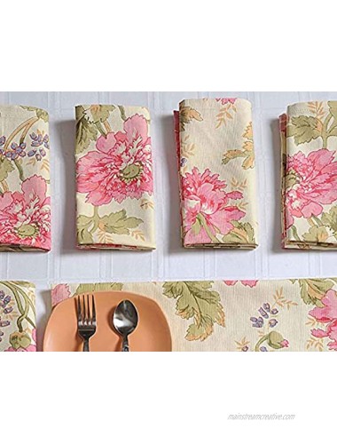 Ajuny Cotton Cloth Dinner Napkins Set of 6 Floral Printed for Dining Table Decor 20x20 Inch