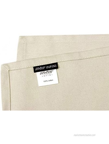 AMOUR INFINI Cotton Napkins | 12 Pack | 18 x 18 Inch | 100% Ring Spun Premium Cotton | Perfect for Restaurants Events and Dinner Napkins | Highly Absorbent Cloth Napkins | Beige