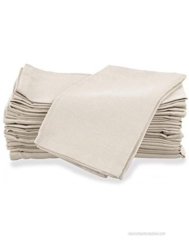 AMOUR INFINI Cotton Napkins | 12 Pack | 18 x 18 Inch | 100% Ring Spun Premium Cotton | Perfect for Restaurants Events and Dinner Napkins | Highly Absorbent Cloth Napkins | Beige