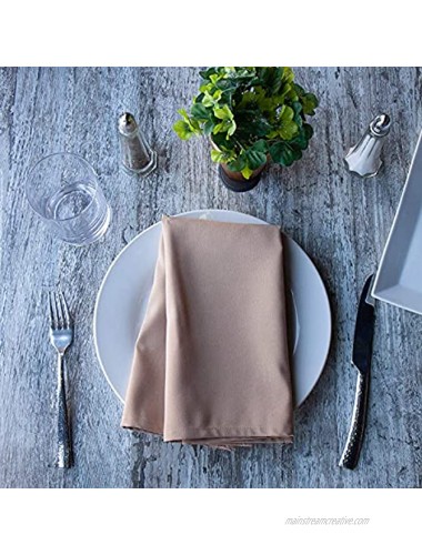 Arkwright Cloth Napkins 20x20 25-Pack Polyester Dinner Napkins with Hemmed Edges Ideal for Dinner Wedding Party Banquet Kitchen Sandalwood