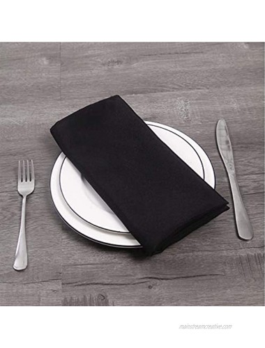 Ascoza 50pcs Polyester Cloth Napkins 17 x 17 inch Black Dinner Washable Napkins with Hemmed Edges for Restaurant Wedding Hotel50,Black