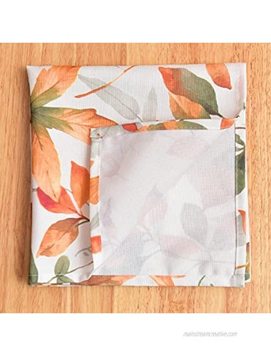 Billiving Fall Cloth Napkins Orange Ginkgo Printed 12Pcs Soft Polyester 20 x 20 Dinner Napkins Washable Table Decoration for Thanksgiving Halloween Family Kitchen