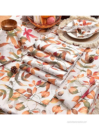 Billiving Fall Cloth Napkins Orange Ginkgo Printed 12Pcs Soft Polyester 20 x 20 Dinner Napkins Washable Table Decoration for Thanksgiving Halloween Family Kitchen
