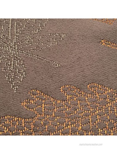 CAIT CHAPMAN HOME COLLECTION Harvest Leaf Yarn Dyed Metallic Jacquard Woven 18x18 Napkin Set of 4 Brown