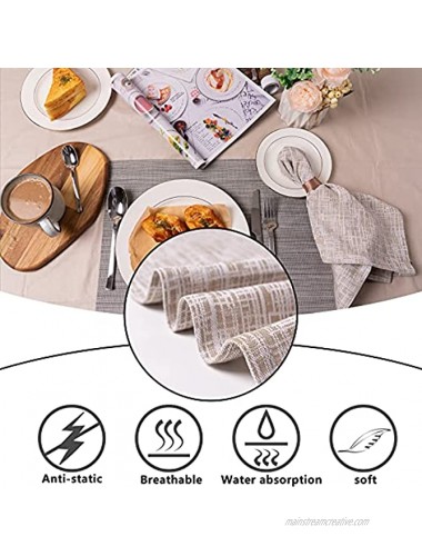 Caresun Linen Cotton Dinner Napkins,Premium Quality,100% Cotton Colored Set of 12 Size 20X20 Inch Ultra Soft Durable Hotel Quality Grey