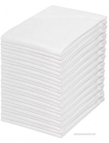 COTTON CRAFT 24 Pack Cocktail Napkins 12x12 White -100% Cotton -Tailored with Mitered Corners and a Generous Hem