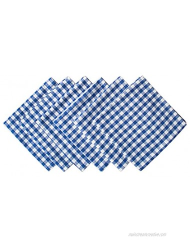 DII Blue Farm Check Oversized Basic Everyday Napkin Set of 6 20 x 20