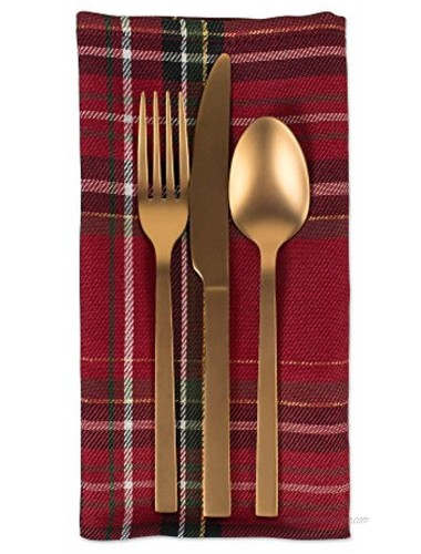 DII Holiday Metallic Plaid Kitchen Tabletop Collection Napkin 6 Count