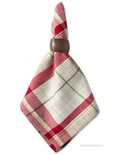 DII Orchard Plaid 100% Cotton Oversized Napkin for Holidays Family Gatherings & Christmas Dinner Set of 6 20x20