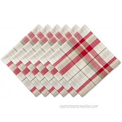 DII Orchard Plaid 100% Cotton Oversized Napkin for Holidays Family Gatherings & Christmas Dinner Set of 6 20x20"