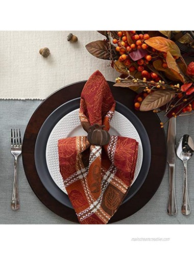 DII Thanksgiving Jacquard Kitchen Napkin Set S 6 Harvest Botanical 6 Count